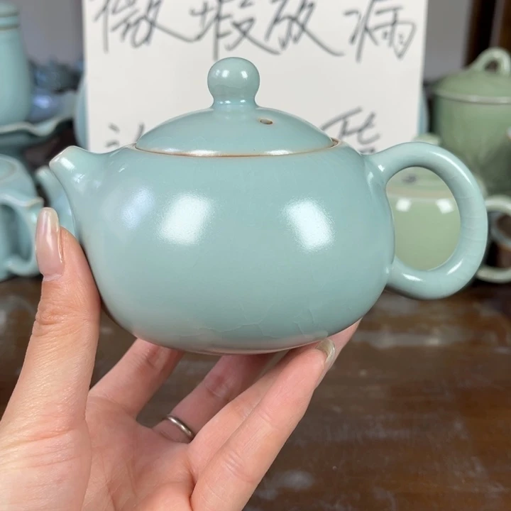 仿古天青色西施壶不完完美