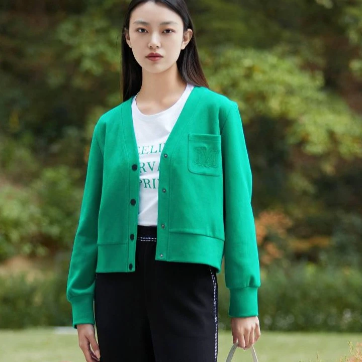 【籽言专属】M421303651曼德诗优雅短款外套针织时尚百搭秋季纯色