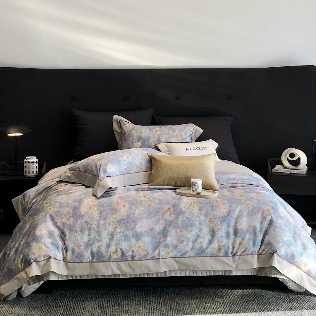 黄金长绒棉【时光之恋】玛洛驰典雅诗意花卉肌理高级床上四件套