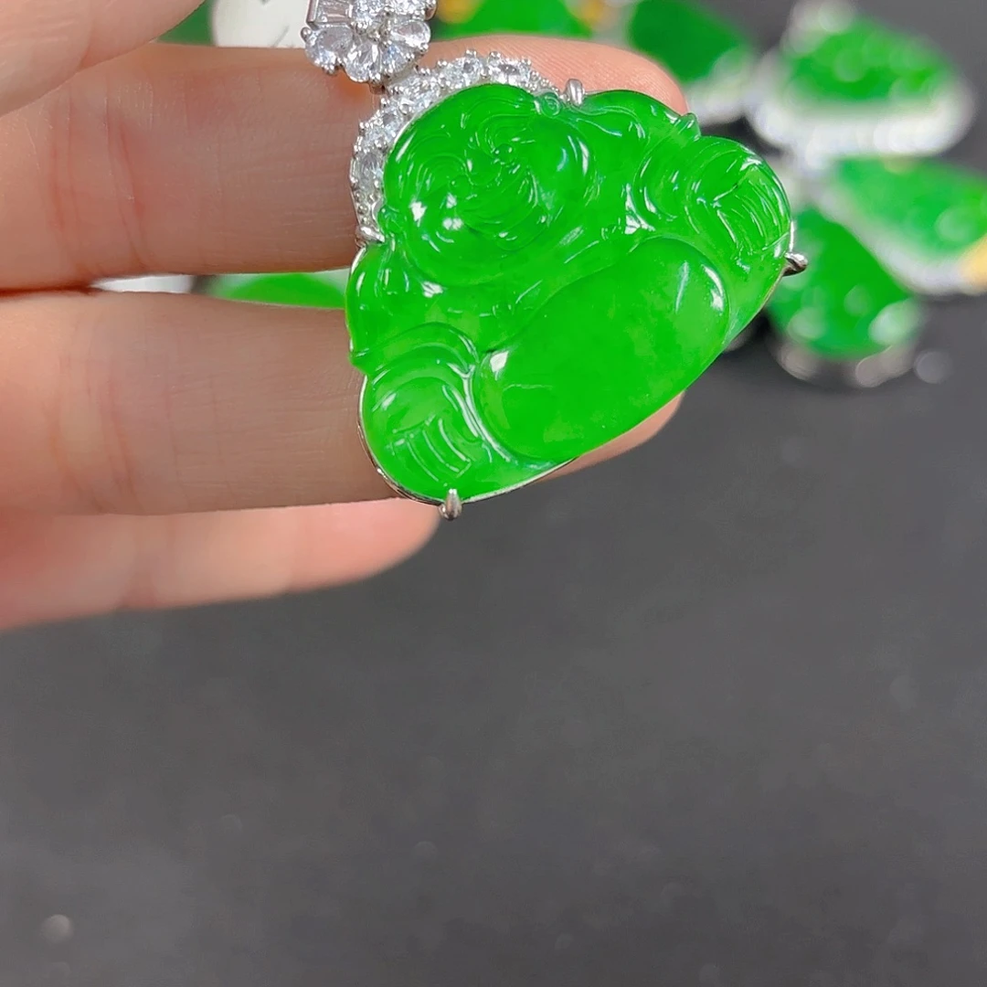 翡翠银S925镶嵌吊坠(不含链)