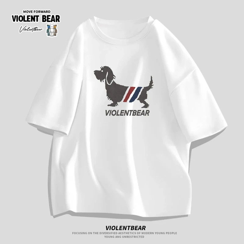 暴力熊短袖男T恤夏季新款轻薄内搭网红洋气炸街男装休闲装上衣