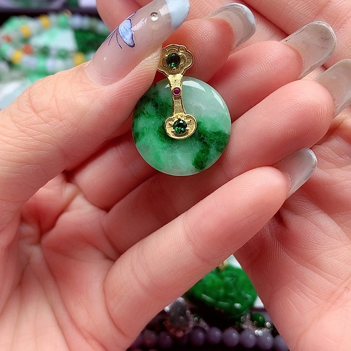 颈饰银S925镶嵌翡翠翡翠