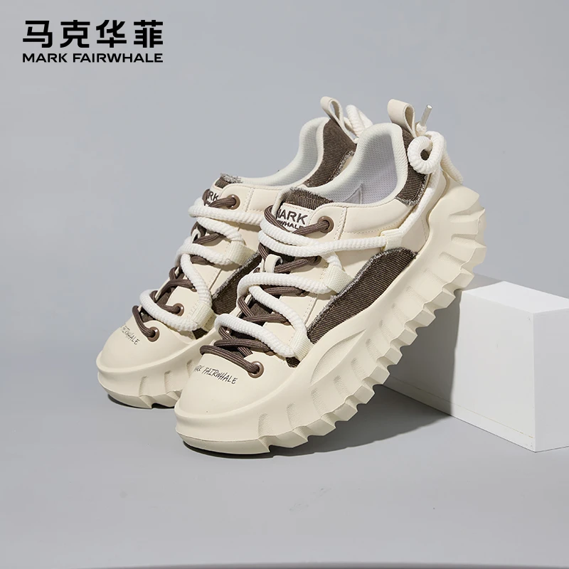 马克华菲软底老爹鞋男鞋秋冬款增高鞋男士休闲运动鞋厚底轻便板鞋