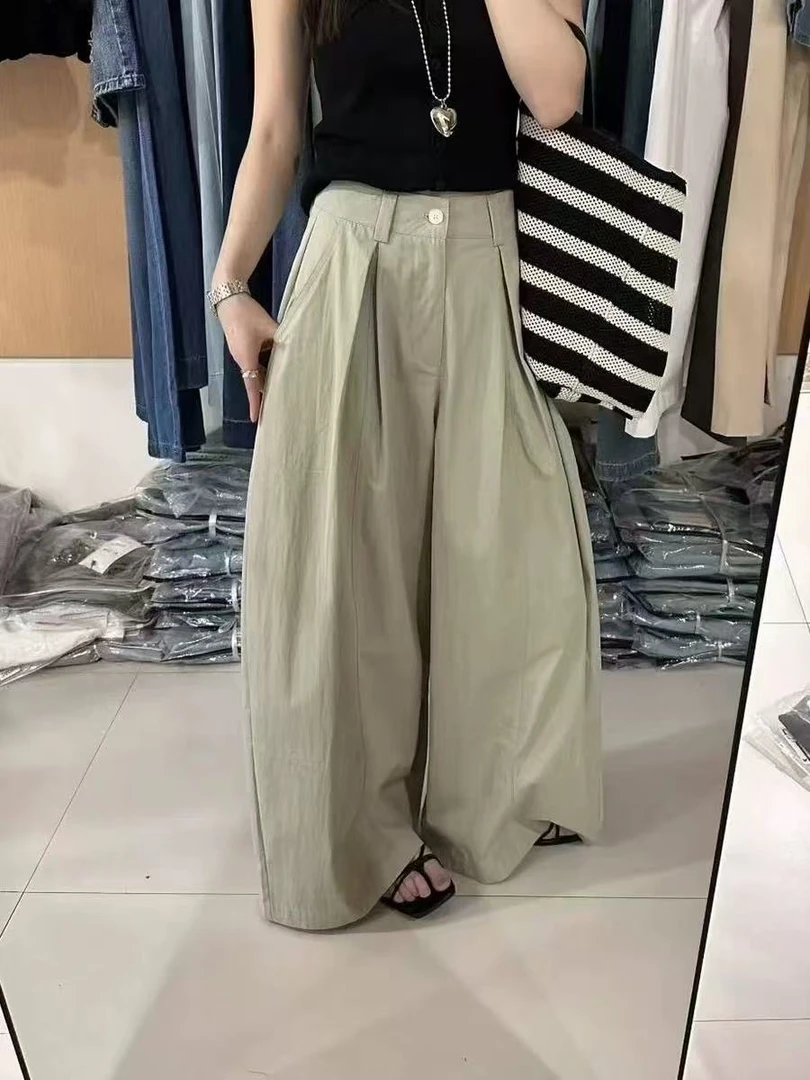 新款 高腰阔腿裤运动风显瘦遮肉休闲裤休闲女装韩版