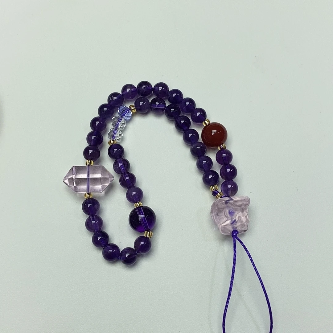 紫晶珠宝半成品未镶嵌手机链