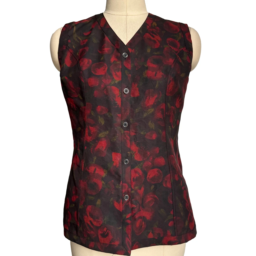 【天莨阁·鉴池】马甲 双面穿 电力纺前喷印花香云纱 长60起