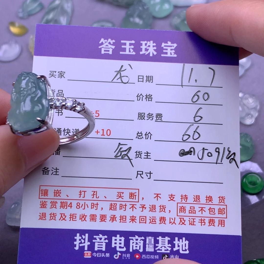 颈饰银S925镶嵌翡翠龙*