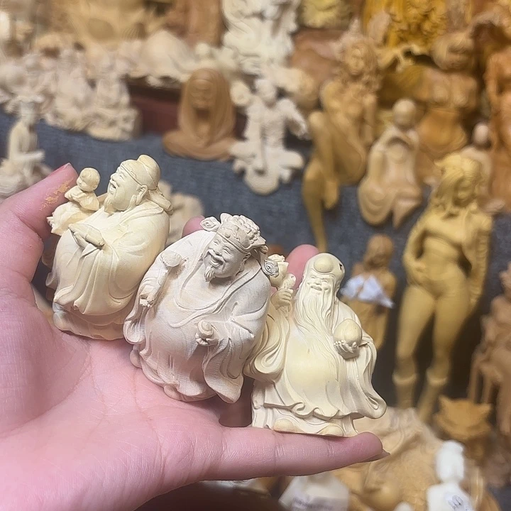 黄杨木黄杨木瑕疵福禄寿