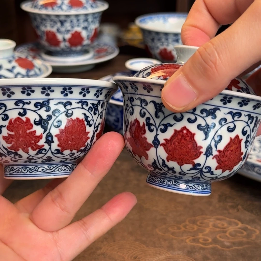 七***明纯手工手绘陶瓷茶具两件