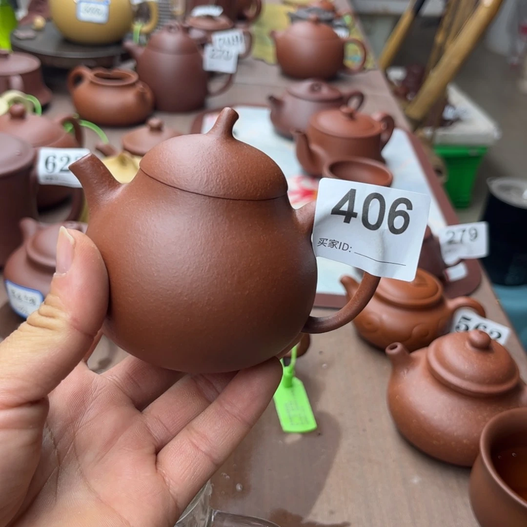 紫砂茶壶降坡泥茄瓜170左右