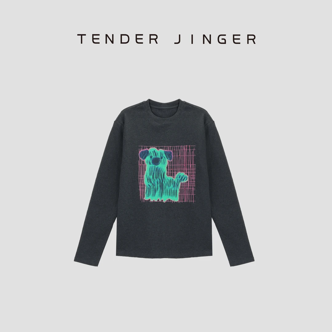 Tender Jinger｜趣味狗狗卡通印花长袖T53SZS41035