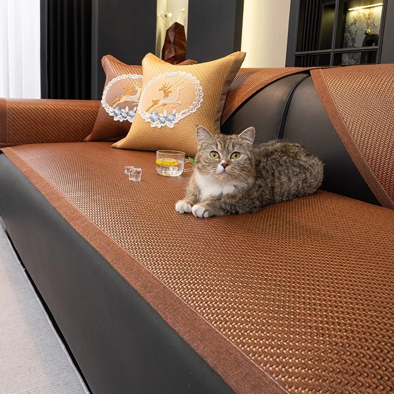 藤夏 夏季沙发凉席垫夏天坐垫防滑2025新款凉感藤席田园沙发垫子