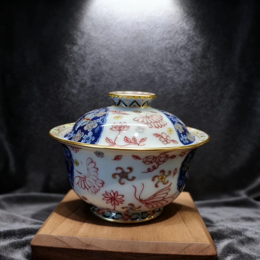 景德镇陶瓷青花盖碗