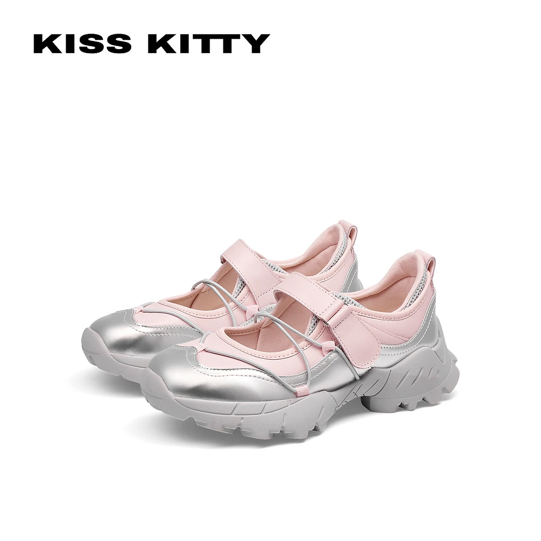 KISSKITTY圆头老爹厚底增高玛丽珍单鞋SA65133-61-QSN
