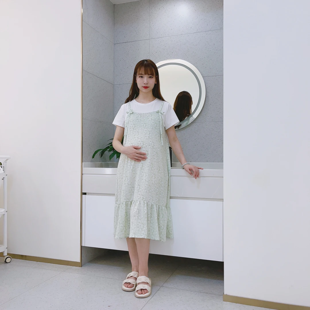 【实体店品质】孕妇装夏季新款连衣裙时尚百搭假两件碎花连衣裙