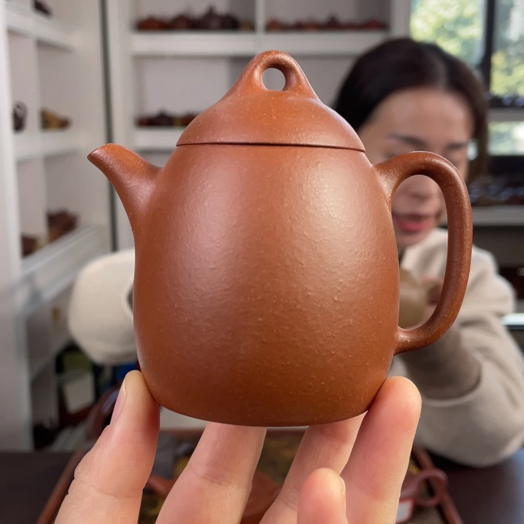 紫砂茶壶红降坡秦权170cc