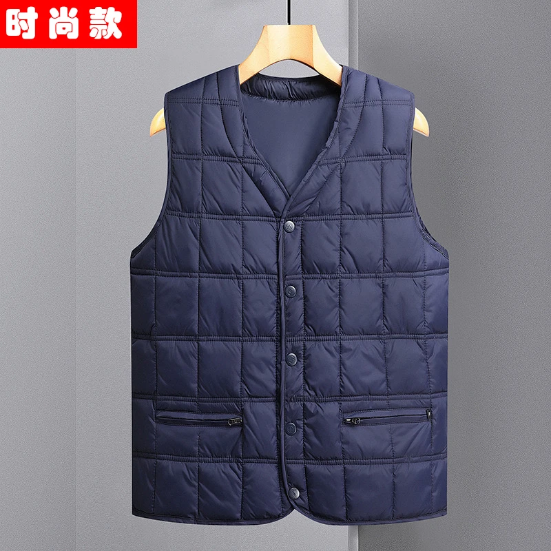 羽绒男士马甲秋冬款中老年内穿爷爷装背心修身保暖加厚透气爸爸款
