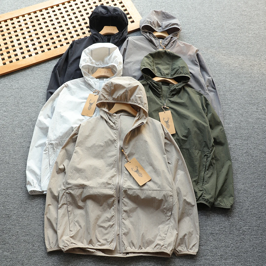 日单小鹿 全身网眼孔透气  男女连帽防晒衣外套