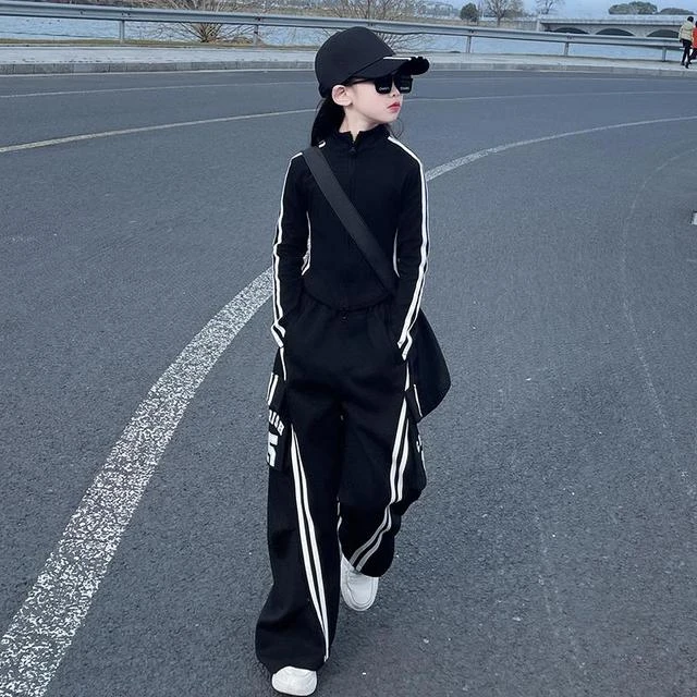 女童2025春秋新款韩版洋气时髦套装女大童休闲运动卫衣两件套潮裤