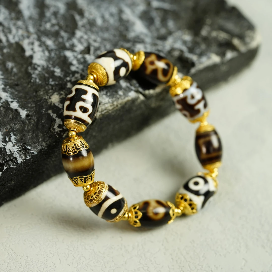 【甜粉专享】古珠玛瑙珠珠图腾18k金DIY手串（多样性发其一）