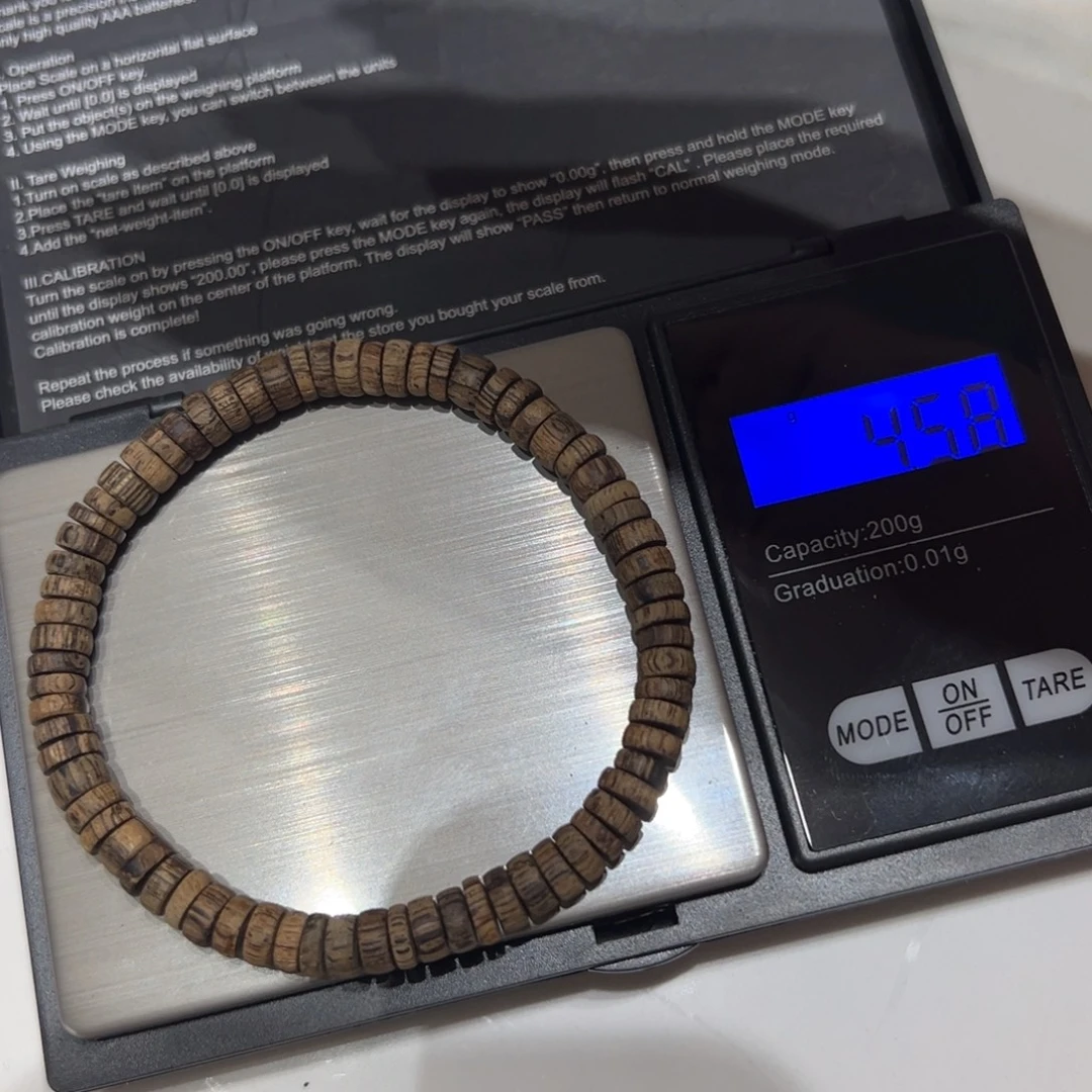 沉香手串正区文莱片片珠手串4.57克