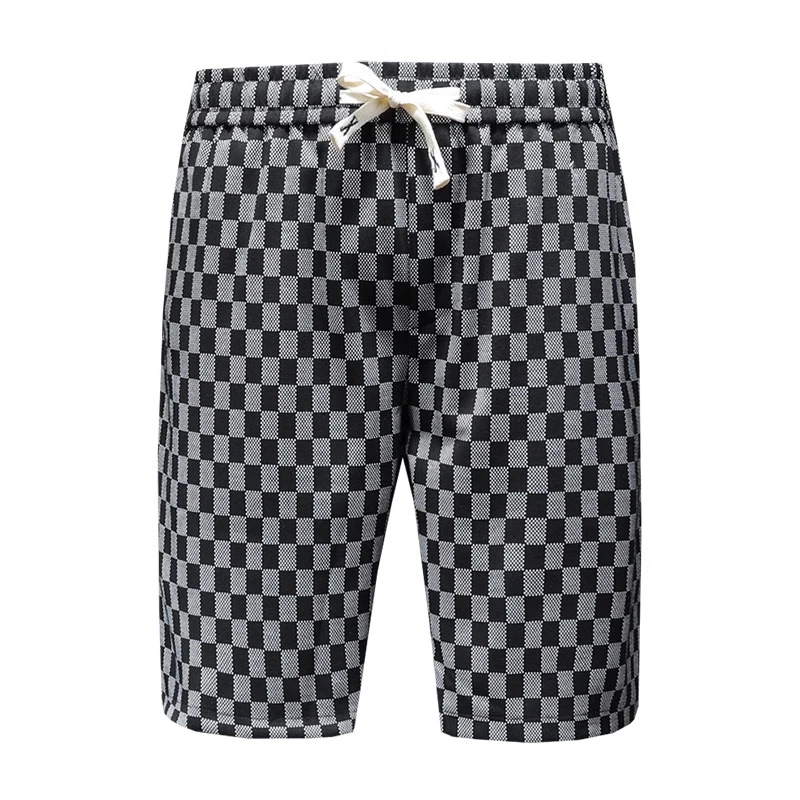 曼库帕娅印花休闲五分裤男士刷漆百搭时尚宽松男款短裤潮流沙滩裤