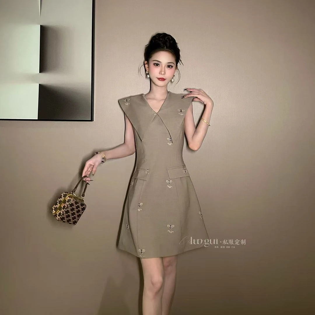 【花花原创】连衣裙显瘦气质小个子法式小众轻奢夏季设计感15449