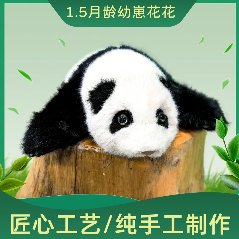 新年礼物1.5月龄花花幼崽仿真熊猫玩偶公仔儿童礼物呆萌可爱