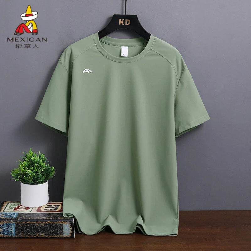 稻草人男士T恤衫高级感男装短袖冰爽透气新款电动车休闲潮牌恤洋