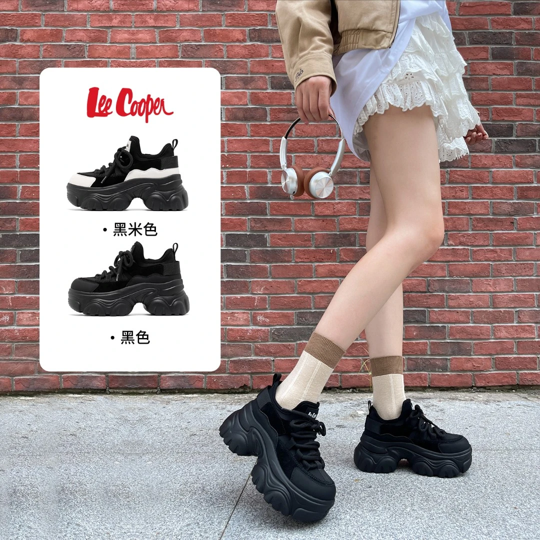 【交个朋友专属】LEE COOPER厚底潮流运动鞋秋款拼色炸街透气老爹鞋