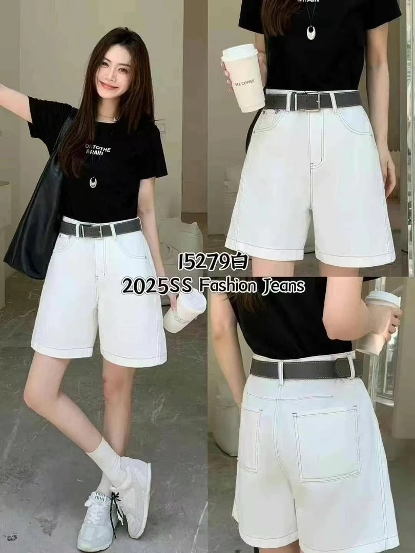 【B73】5分裤夏季显瘦休闲舒适中裤牛仔裤百搭