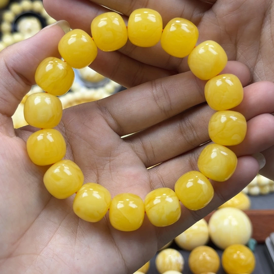 琥珀未镶嵌手串同料老邢手串14.5mm