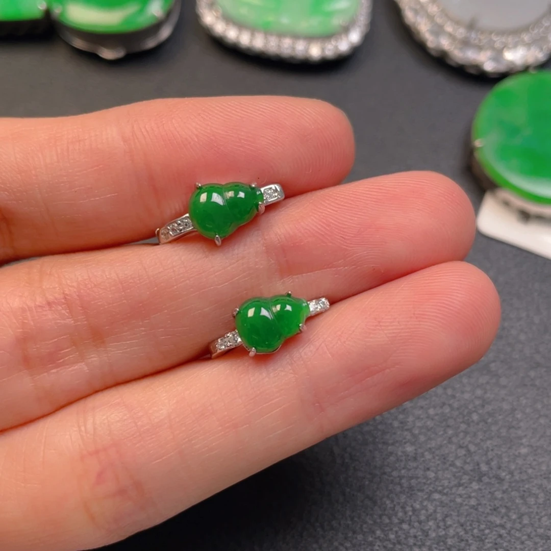 翡翠银S925镶嵌吊坠(不含链)耳包