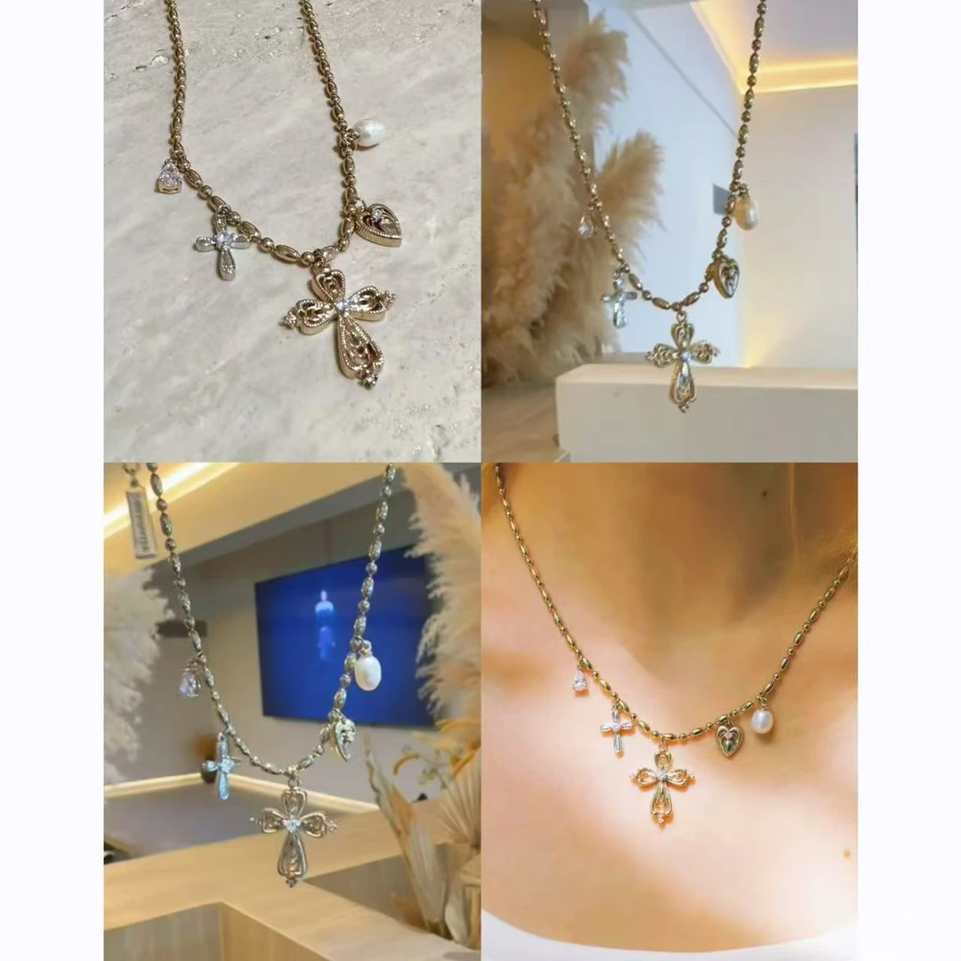 铜合金锆石项链 小众设计百搭ins项链49432