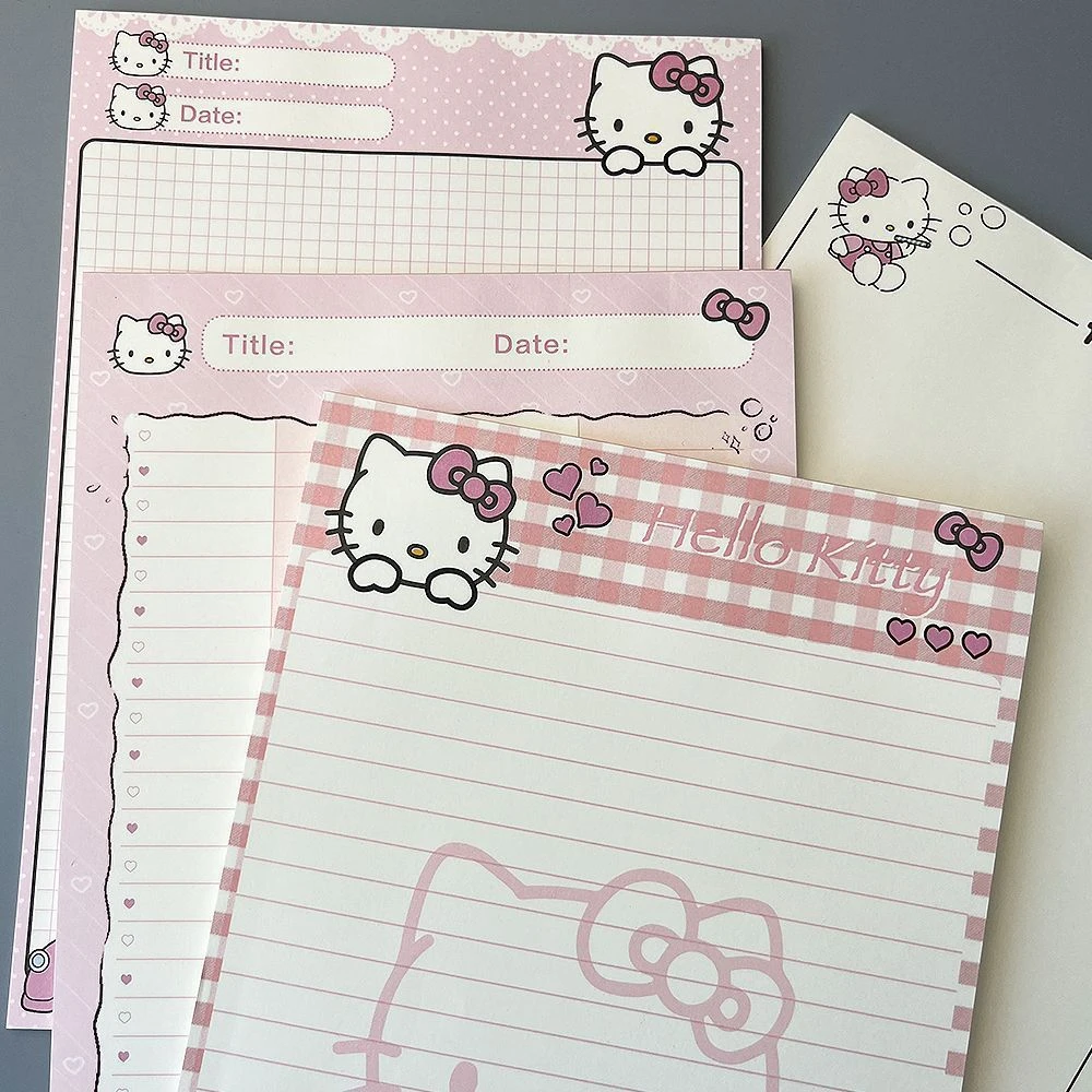 ins三丽鸥KT猫方形便签本可爱学生学习纸信纸笔记本高颜值拍纸本