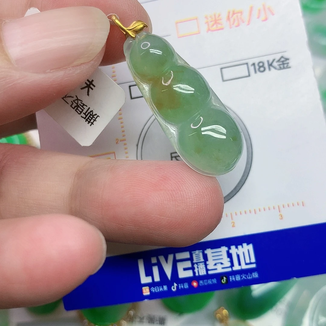 翡翠18K金镶嵌颈饰3478975