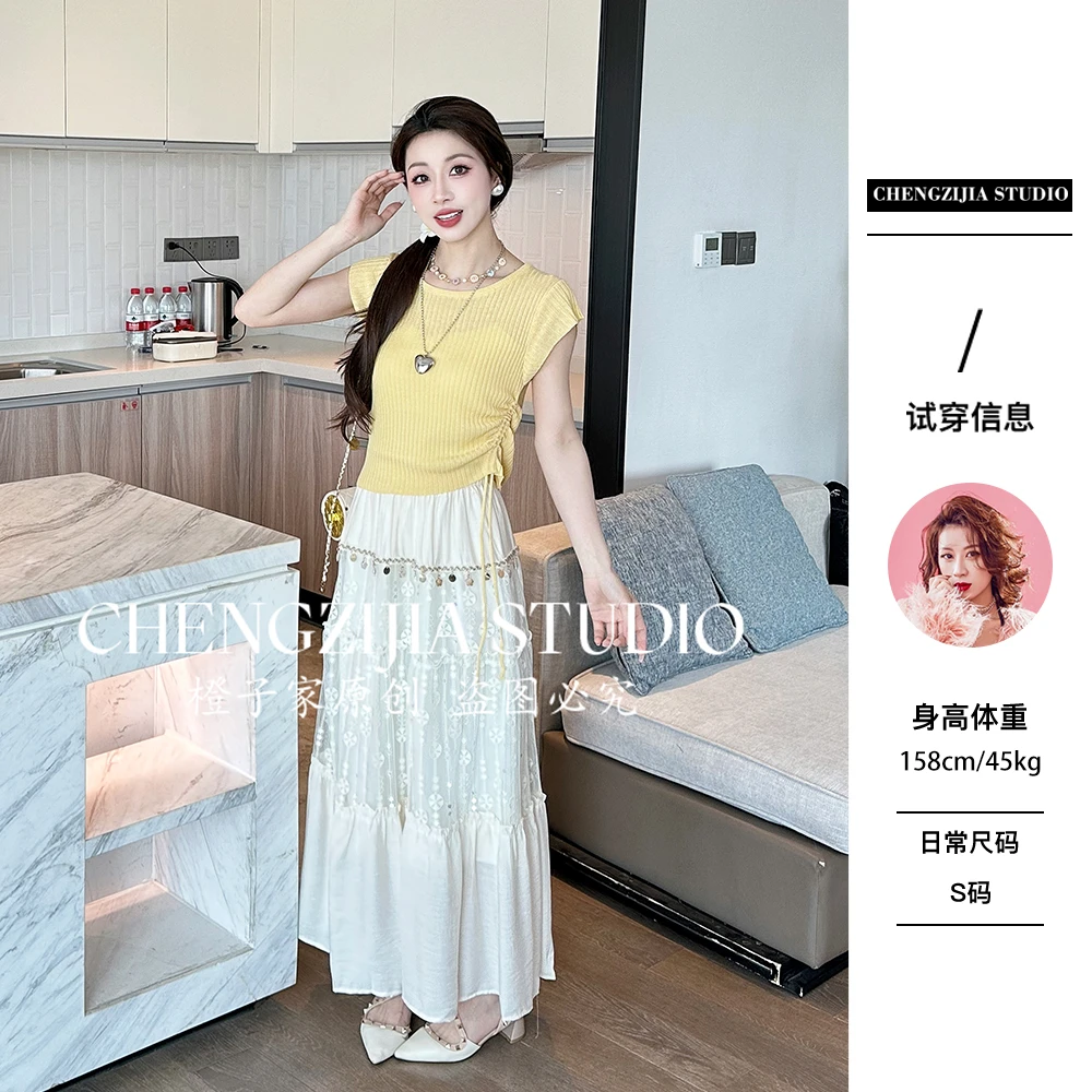 【裴诗婷】橙子·studio 【】TX00042抽绳短袖上衣