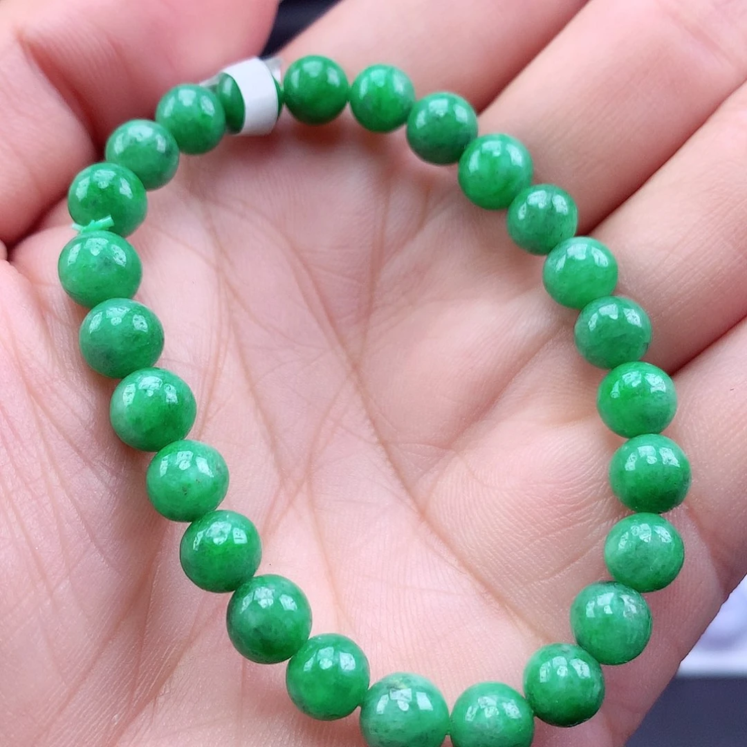 未镶嵌手链翡翠手串料子干飘黑点