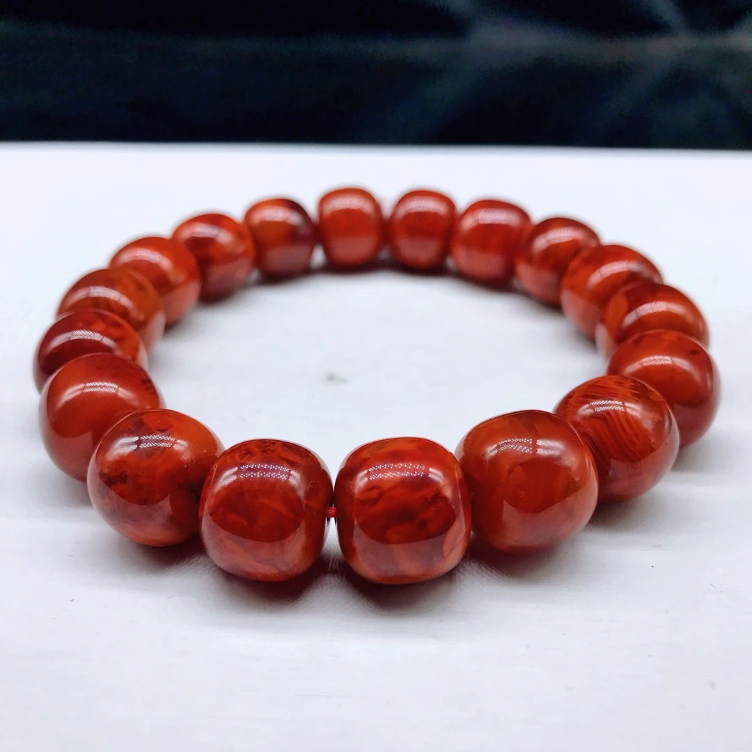 【小雪】南红四川瓦西典藏级牛血老型精美百搭手串13mm