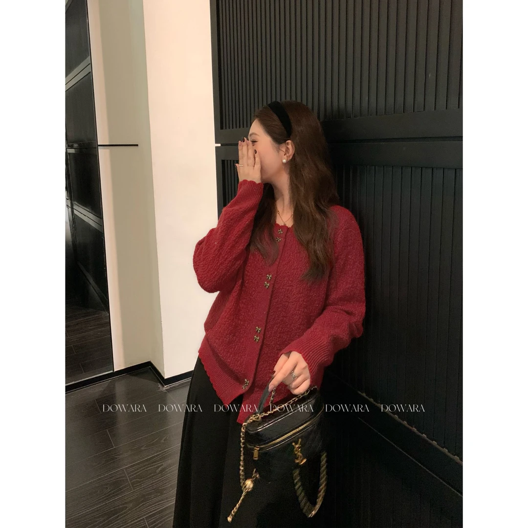 现货3158X 大婉酱肉肉微胖定制【圣夜流星】冬季毛织柔软开衫上衣女