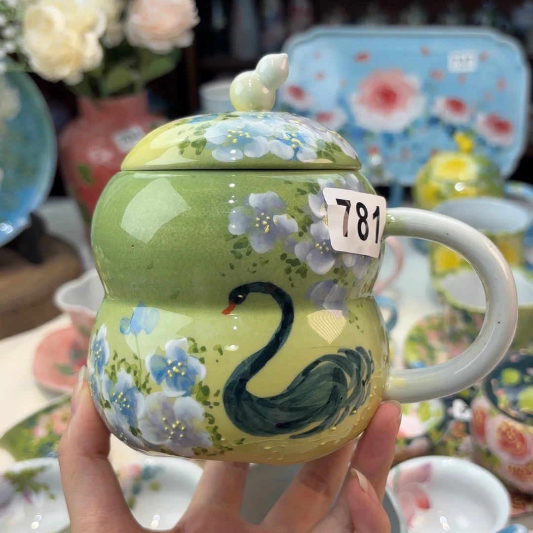瓷片景德镇手绘高温釉下彩陶瓷茶具