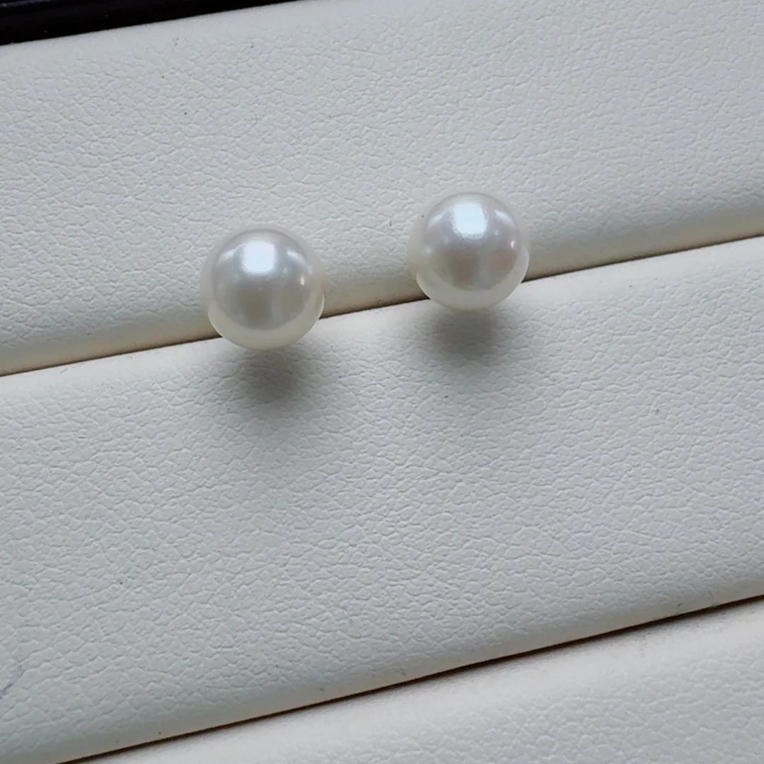 海水珍珠银S925镶嵌耳饰@@ye430