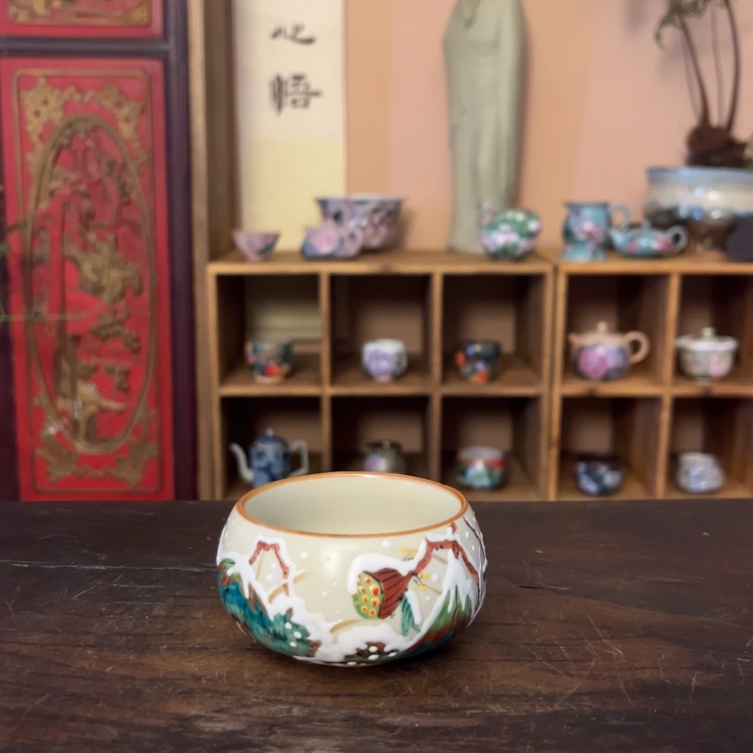柴烧纯手工手绘陶瓷