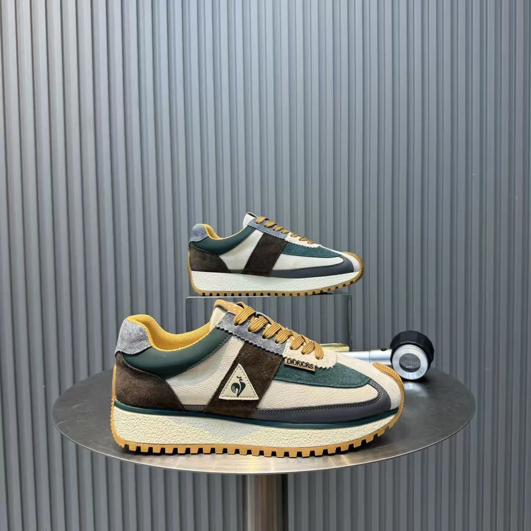 休闲鞋拼色圆头素面时尚休闲鞋韩版复古夏季阿甘鞋