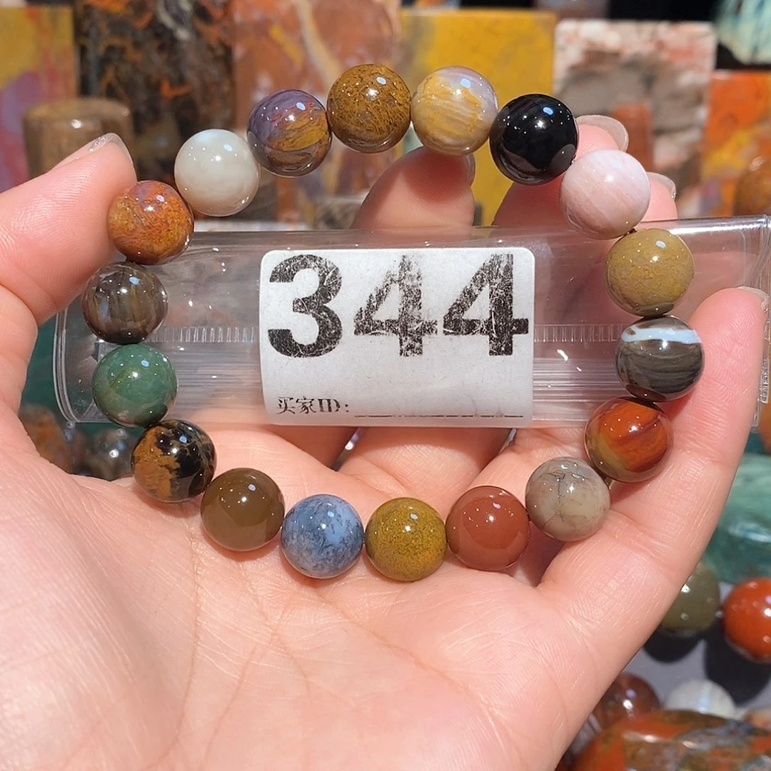 未镶嵌天然北票硅化玉手串卡12硅化玉