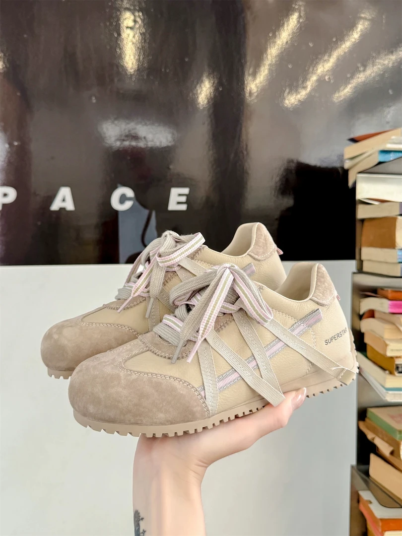 【llll】复古百搭阿甘鞋2025春夏新款网面透气德训鞋休闲运动鞋