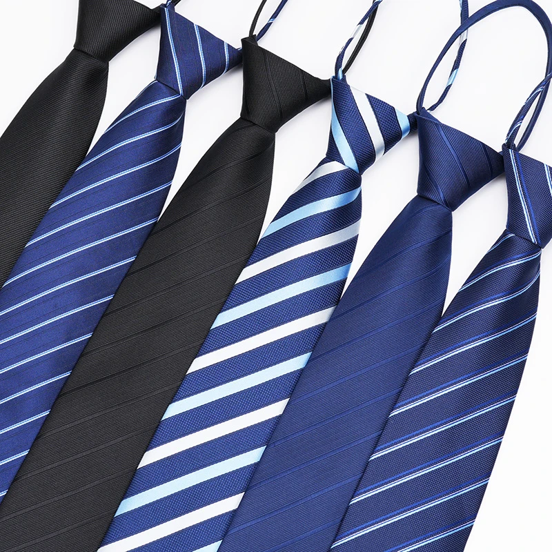 男士领带男正装拉链式商务蓝色黑色免打结懒人西装领带