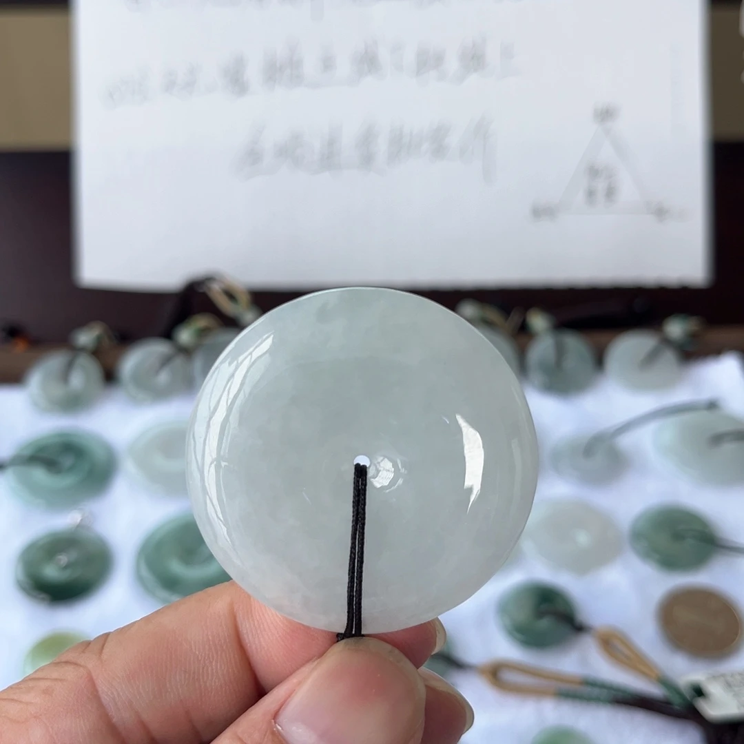 翡翠未镶嵌颈饰天然缅甸翡翠a货平安扣44.7*6.6