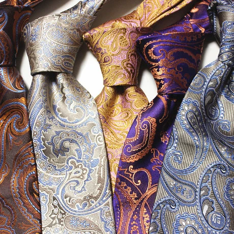 佩斯利真丝领带男正装商务复古9cm手工真丝桑蚕丝腰果结婚