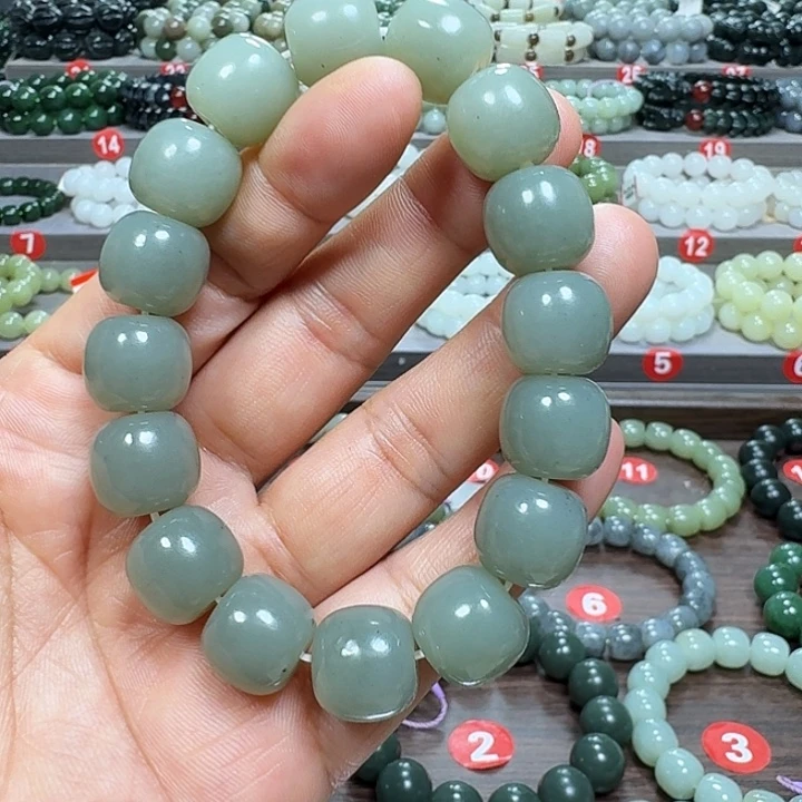 未镶嵌手链和田玉新疆且末蓝青花老型卡14